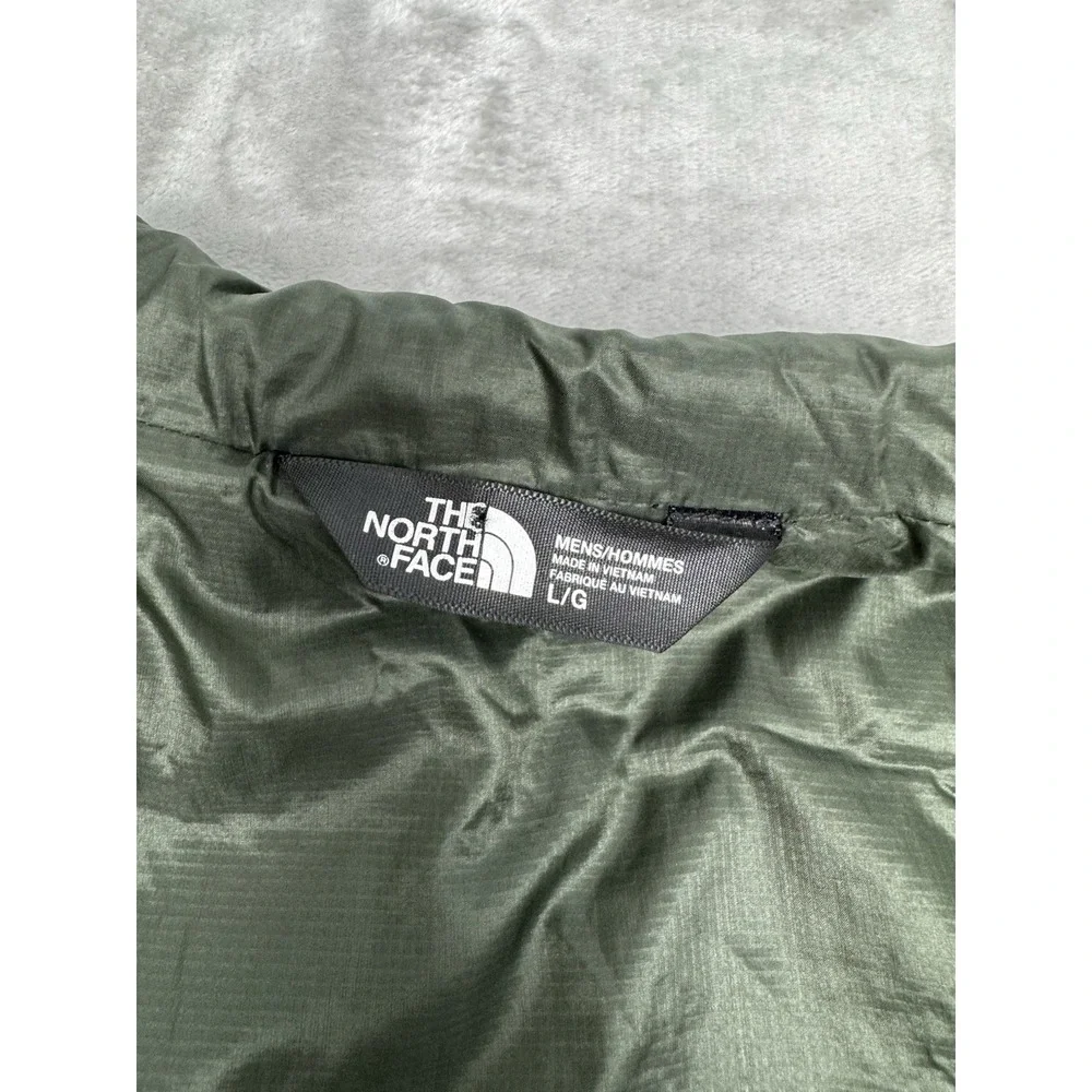North Face Jacket Mens Large Olive Green Thermoball Eco Quilted Puffer Zip Trail